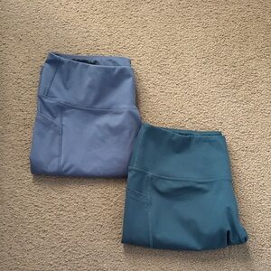 Dusty Blue and Teal Biker Shorts w/ Pockets Size 2XL